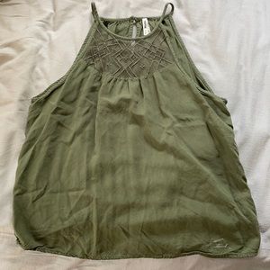 green tank top